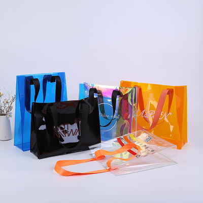 Impression à l'écran de soie sac de magasinage avec logo personnalisé sac à dos en PVC transparent avec matériau de toile