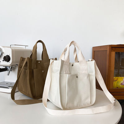 Cadeaux Sac à dos en coton durable avec courroie et poches multiples