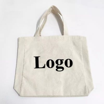 Logo personnalisé Imprimé Gros sac à main de magasinage organique simple avec logo personnalisé de poche