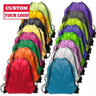 Sac à dos en polyester nylon à corde à tirer sur mesure pour l'impression à écran de soie