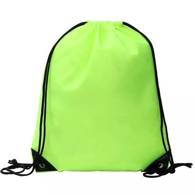 Logo personnalisé imprimé sur écran de soie Nylon Polyester 210D Promotion Gym Drawnstring Sac à dos