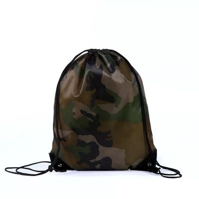 Logo personnalisé imprimé sur écran de soie Nylon Polyester 210D Promotion Gym Drawnstring Sac à dos