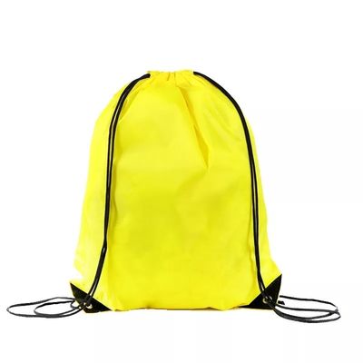 Logo personnalisé imprimé sur écran de soie Nylon Polyester 210D Promotion Gym Drawnstring Sac à dos