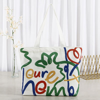 Sac à main sur toile de coton imprimé sur sérigraphie sur mesure avec logo et motif de lettre
