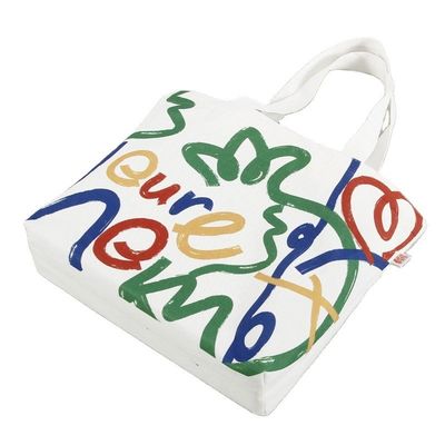 Sac à main sur toile de coton imprimé sur sérigraphie sur mesure avec logo et motif de lettre