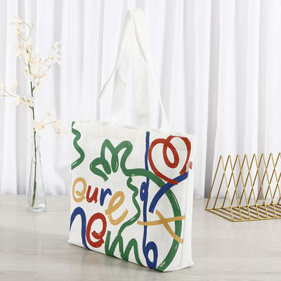 Sac à main sur toile de coton imprimé sur sérigraphie sur mesure avec logo et motif de lettre