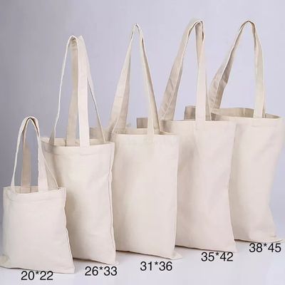 Logo personnalisé Sac de magasinage écologique en blanc coton biologique toile de toile avec couleur personnalisée