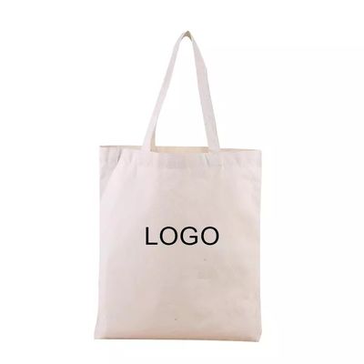 Logo personnalisé Sac de magasinage écologique en blanc coton biologique toile de toile avec couleur personnalisée