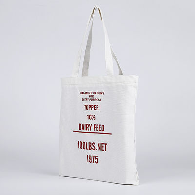 Logo personnalisé Sac de magasinage écologique en blanc coton biologique toile de toile avec couleur personnalisée