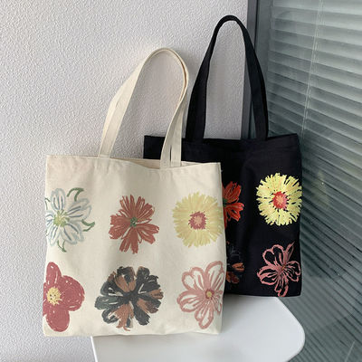 Sacs à main en toile personnalisés pour femmes contemporaines avec impression de fleurs