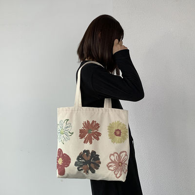 Sacs à main en toile personnalisés pour femmes contemporaines avec impression de fleurs