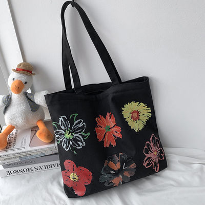 Sacs à main en toile personnalisés pour femmes contemporaines avec impression de fleurs