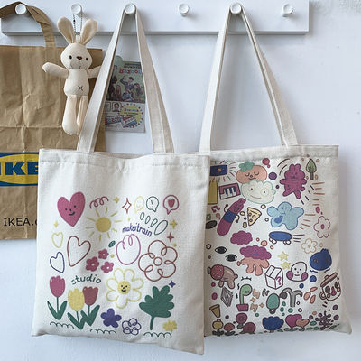 Cartoon imprimé sac à dos en toile pour la vie scolaire quotidienne Couleur écologique et personnalisée