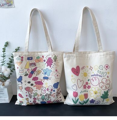 Cartoon imprimé sac à dos en toile pour la vie scolaire quotidienne Couleur écologique et personnalisée