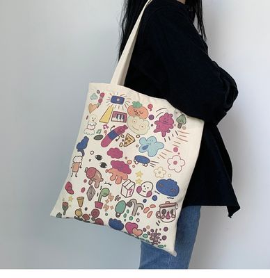 Cartoon imprimé sac à dos en toile pour la vie scolaire quotidienne Couleur écologique et personnalisée