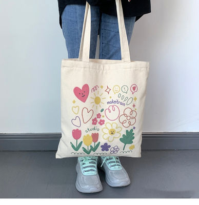 Cartoon imprimé sac à dos en toile pour la vie scolaire quotidienne Couleur écologique et personnalisée