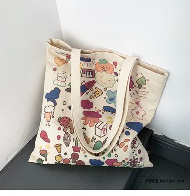 Cartoon imprimé sac à dos en toile pour la vie scolaire quotidienne Couleur écologique et personnalisée