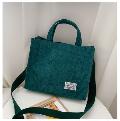 Fashion Crossbody Corduroy Tote Bag avec ceinture réglable avec logo personnalisé