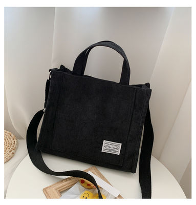 Fashion Crossbody Corduroy Tote Bag avec ceinture réglable avec logo personnalisé