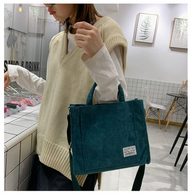 Fashion Crossbody Corduroy Tote Bag avec ceinture réglable avec logo personnalisé