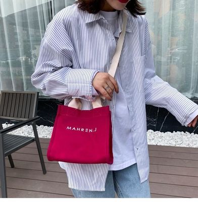 Couleur personnalisée Petite femme toile de coton sac à main avec logo imprimé sur mesure