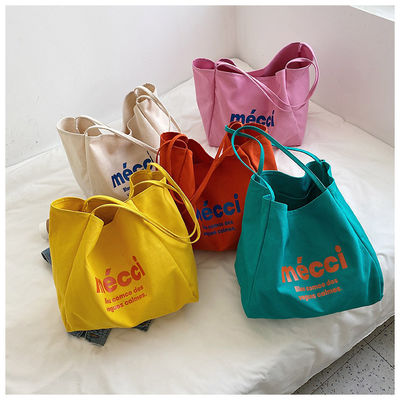 La vie quotidienne de l'école Eco Mode Sac à main personnalisé réutilisable Sac à main en coton pour femmes