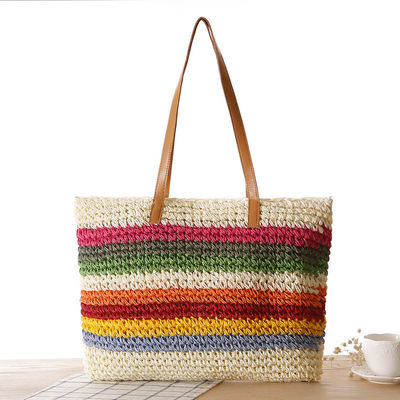 Matériau principal Paille 2022 Mode sac à main de plage pour femmes en bord de mer avec couleur personnalisée