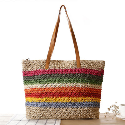 Matériau principal Paille 2022 Mode sac à main de plage pour femmes en bord de mer avec couleur personnalisée