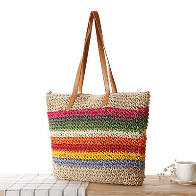 Matériau principal Paille 2022 Mode sac à main de plage pour femmes en bord de mer avec couleur personnalisée