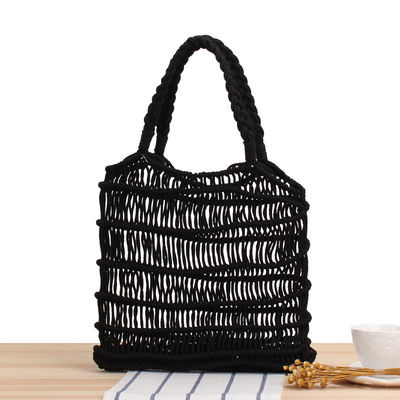 Couleur personnalisée L'été 2022 Sacs à main de paille pour femmes à la main creux sac à main de plage tissé