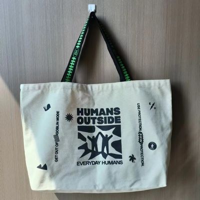 Logo personnalisé imprimé sac à main en toile pour le commerce de détail Taille extra grande