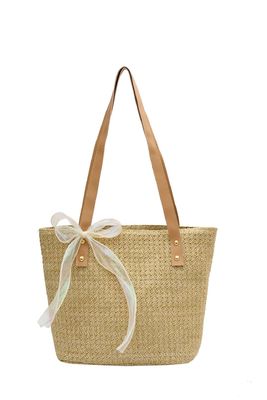 2022 mode sac à main pour femmes Fermeture à fermeture à glissière Grosse capacité Sac à main de plage à paille rayé