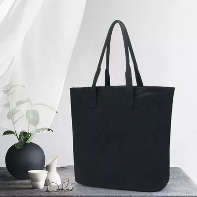 Sacs de shopping à la plage blanche avec poignée en coton et logo imprimé sur mesure