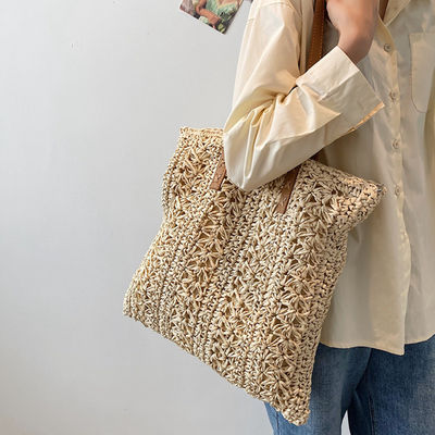 2022 Mode sac à main été tissage de paille sac de plage sac à main avec logo personnalisé