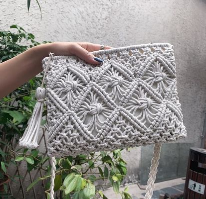 Autres modèles Type artisanal Cordes de coton paille Sacs à main pour femmes Sacs de plage Vintage