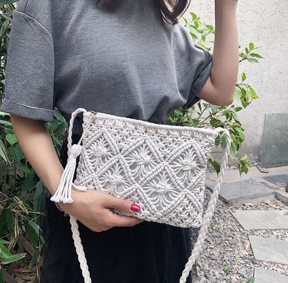 Autres modèles Type artisanal Cordes de coton paille Sacs à main pour femmes Sacs de plage Vintage
