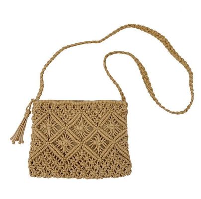 Autres modèles Type artisanal Cordes de coton paille Sacs à main pour femmes Sacs de plage Vintage