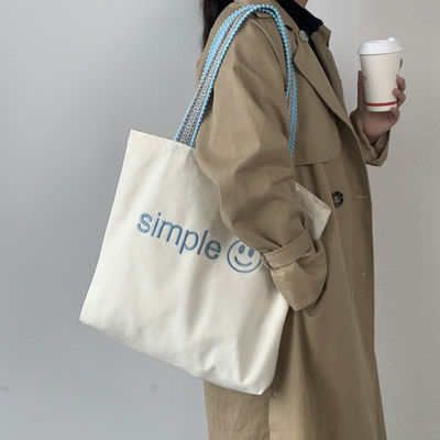 Sac à main écologique personnalisé imprimé sac de magasinage en toile de coton réutilisable avec motif de lettre