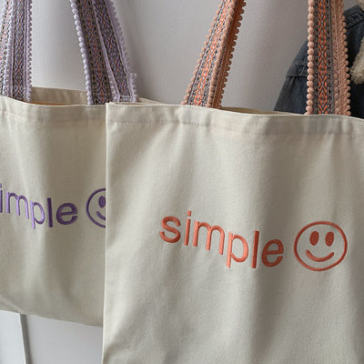 Sac à main écologique personnalisé imprimé sac de magasinage en toile de coton réutilisable avec motif de lettre
