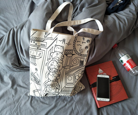 Portemanteau à papier imprimé sur mesure Portemanteau à papier imprimé en coton Sac de shopping écologique