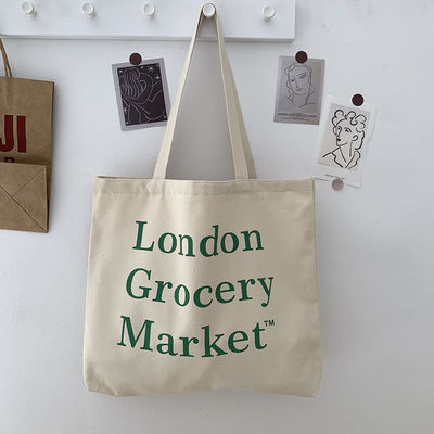 Sac à main en toile de coton de grande capacité pour les achats Logo personnalisé accepté