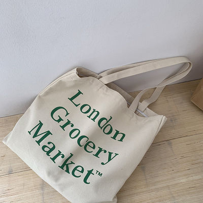 Sac à main en toile de coton de grande capacité pour les achats Logo personnalisé accepté