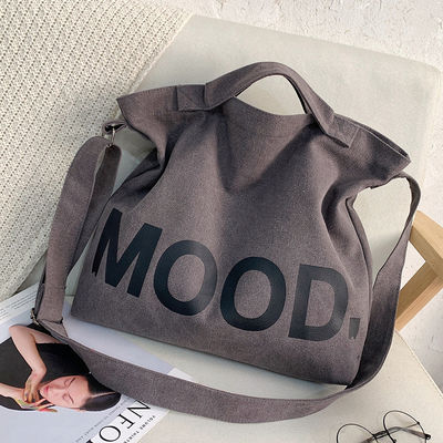 Logo personnalisé imprimé durable pliable réutilisable en coton organique moyen
