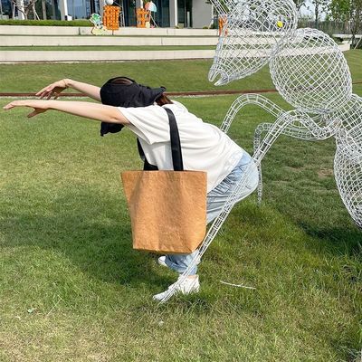 Sac de magasinage en papier Dupont en couleur personnalisée avec un matériau imperméable et lavable