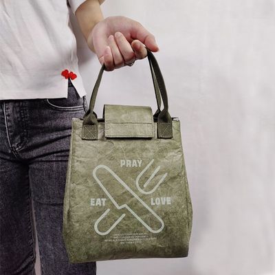 Conception personnalisée de sac de déjeuner en papier Tyvek Dupont à grande capacité