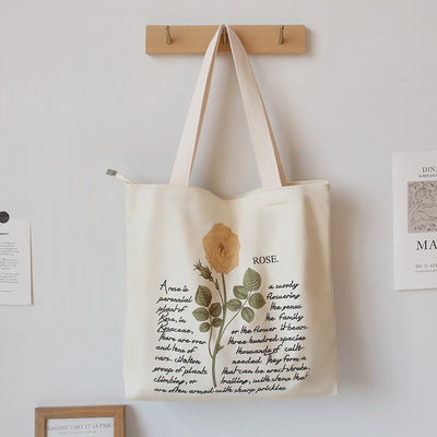 Sac de magasinage en coton réutilisable écologique de taille moyenne avec motif de lettre