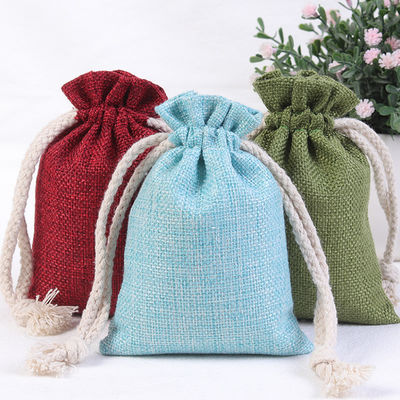 Sac à cadeaux en lin imprimé à logo personnalisé écologique