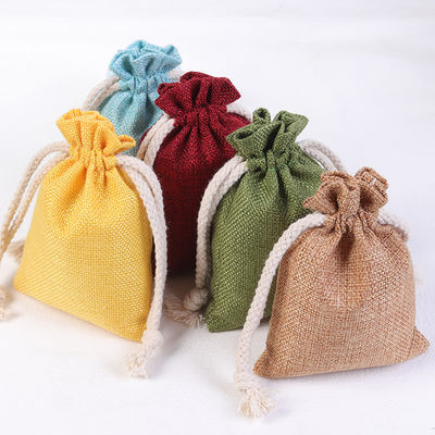 Sac à cadeaux en lin imprimé à logo personnalisé écologique