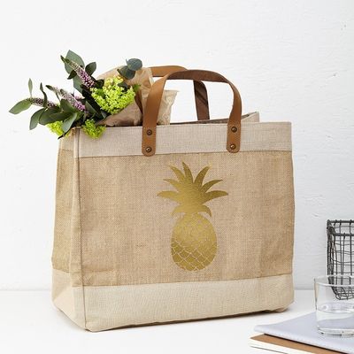 La vie quotidienne de l' école Sac de jute recyclé sur mesure Sac de jute en burlap avec poignée en cuir