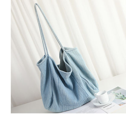 Sac à main cosmétique léger en denim écologique avec motif de dessin animé